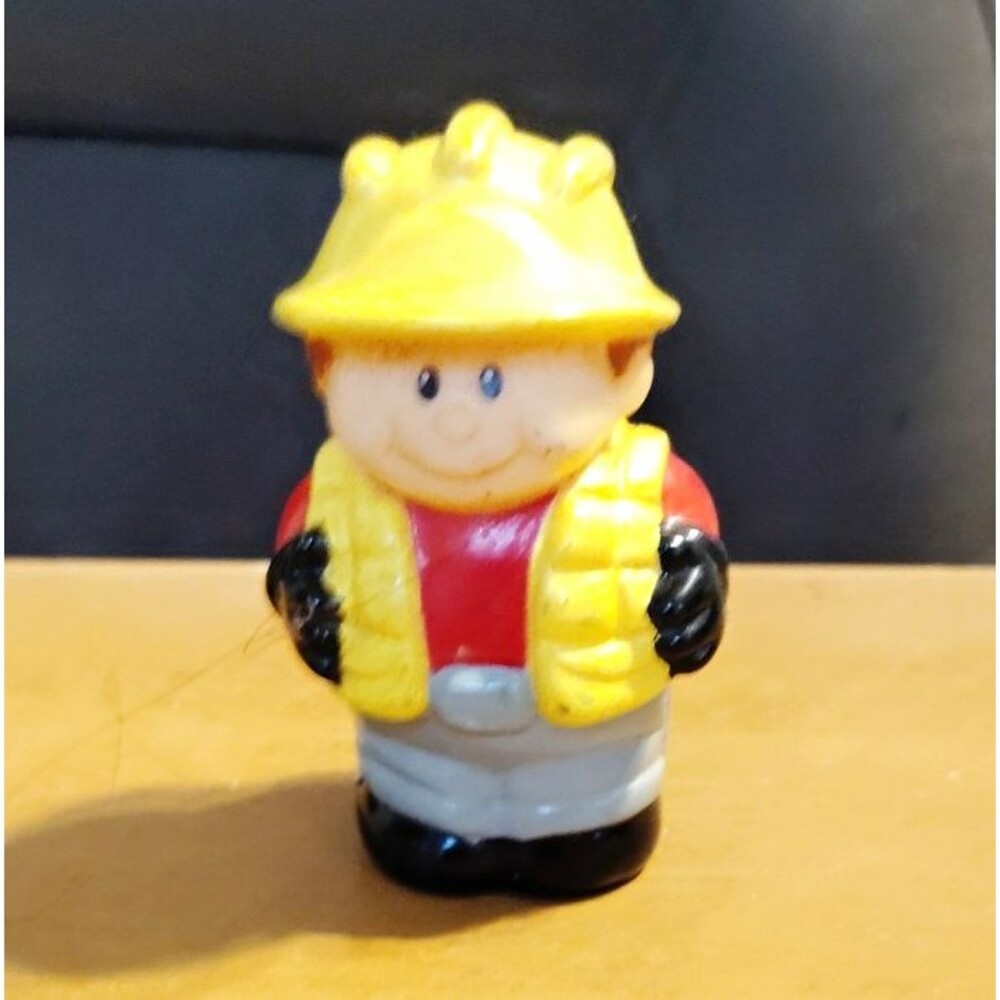 Vintage Shelcore Construction Worker Man Yellow Hat Vest Man Figure Replacement